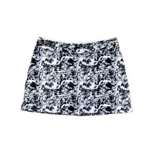 Tranquility Womens Athletic Mini Skort L Black Floral Tennis Athleisure Beachy